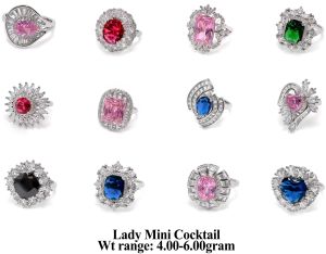 Red Oval Halo Mini Cocktail Ring