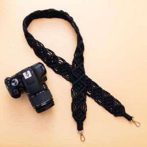 Black Macrame Camera Holder Strap