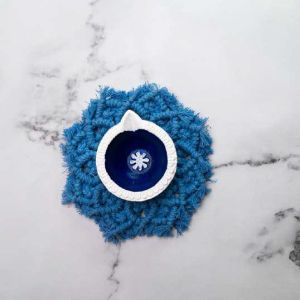 Blue Cotton Macrame Coaster
