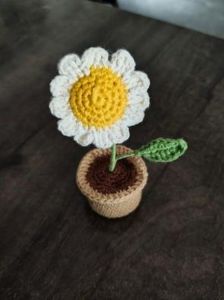 Handmade Crochet Sun Flower Pot
