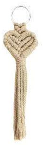 Macrame Beige Love Knot Keychain
