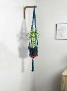 Macrame Blue Rope Plant Holder