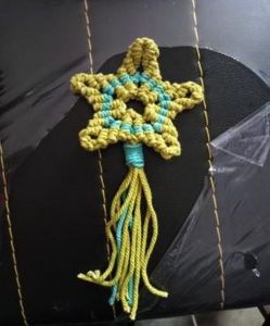 Macrame Green Shooting Star Keychain