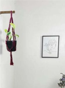 Macrame Maroon Rope Plant Holder