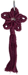 Macrame Maroon Shooting Star Keychain