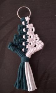 Macrame Multicolor Crimson Pine Keychain