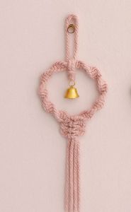 Macrame Pink Christmas Bell