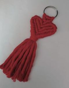 Macrame Red Love Knot Keychain