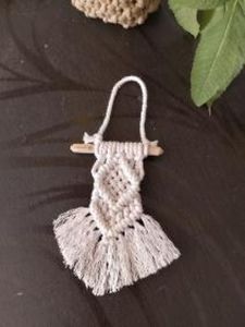 Macrame White Car Charm