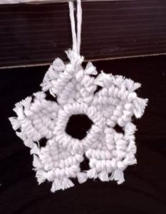 Macrame White Hanging Snowflakes