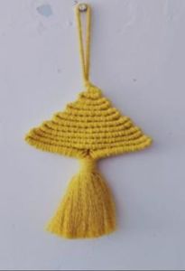 Macrame Yellow Crimson Pine Keychain