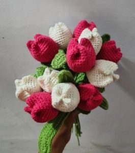 Multicolor Crochet Tulip Flower