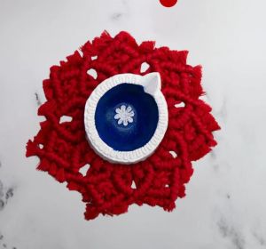 Red Cotton Macrame Coaster