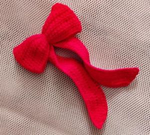 Red Crochet Hair Clip Bow