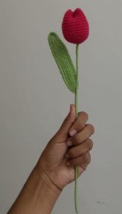 Red Crochet Tulip Flower