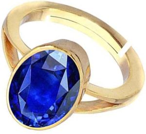 Blue Sapphire Stone Rhodium Ring