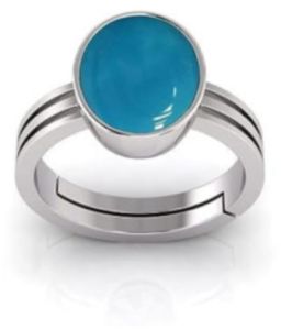 Feroza Stone Rhodium Ring