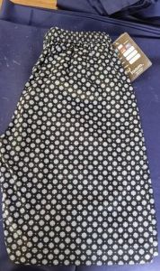 Black Mens Cotton Printed Half Pant