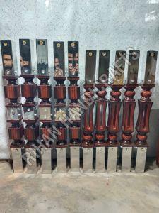 Stainless Steel Polished Round Wooden Railing Pillar