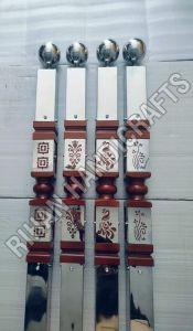 Stainless Steel Wooden Master Pillar For Stairs