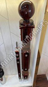 Stylish Stainless Steel Wooden Balcony Pillar