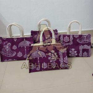 Purple Jute Handbags