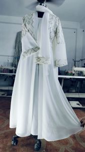 Elegant White Abaya Dress