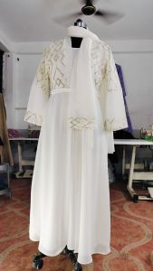 Elegant White Abaya Dress
