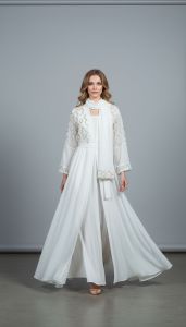 Elegant White Abaya Dress