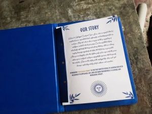 Blue Leather Menu Cover