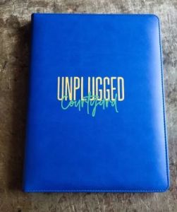 Blue Leather Menu Cover