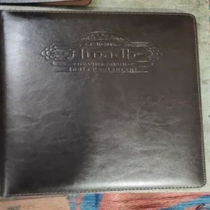 Grey Leather Menu Cover