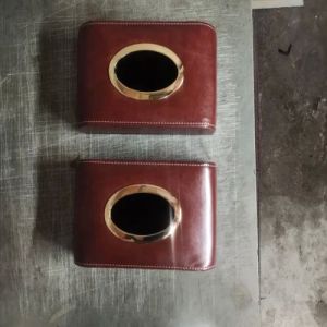 Red Leather Tissue Box