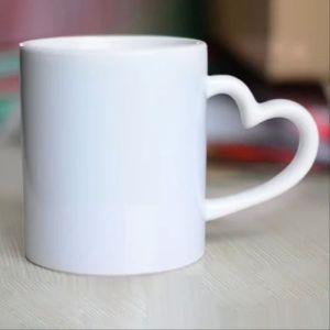 Sublimation White Heart Handle Mug
