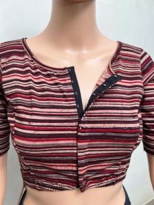 Vintage Maroon Round Neck Cotton Stretchable Kalamkari Blouse