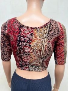 Round Neck Cotton Printed Stretchable Kalamkari Blouse