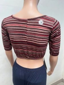 Vintage Maroon Round Neck Cotton Stretchable Kalamkari Blouse