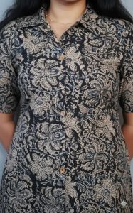 Black Cotton Printed Kalamkari Kurti