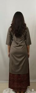 Coffee Brown Embroidered Cotton Kurti Set