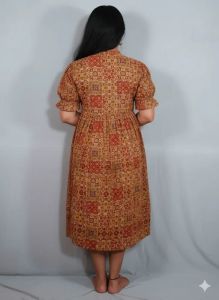 Maroon Cotton Printed Kalamkari Kurti