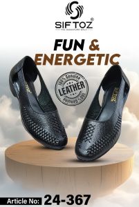 Ladies Black Woven Belly Shoes