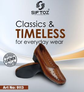 Ladies Brown Formal Perforated Belly Shoes