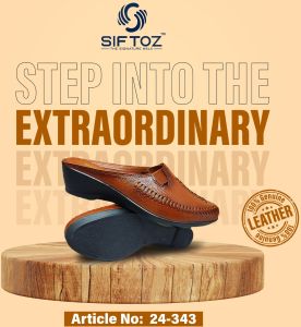 ladies brown leather slipon loafer shoes