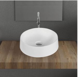 Round White Ceramic Table Top Basin