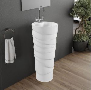 White Ceramic One Piece Basin