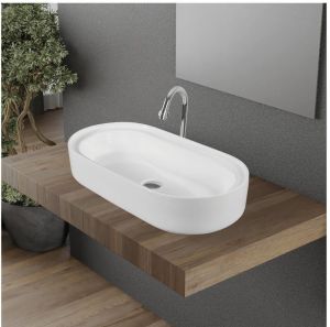 Rectangular White Ceramic Table Top Basin