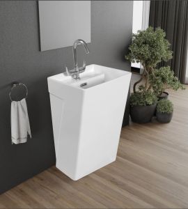 White Ceramic One Piece Basin