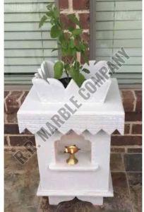 White Marble Tulsi POT