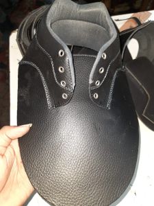 Black Rexine Safety Shoes Upper