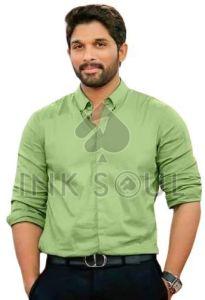 Mens Apple Green Cotton Shirts